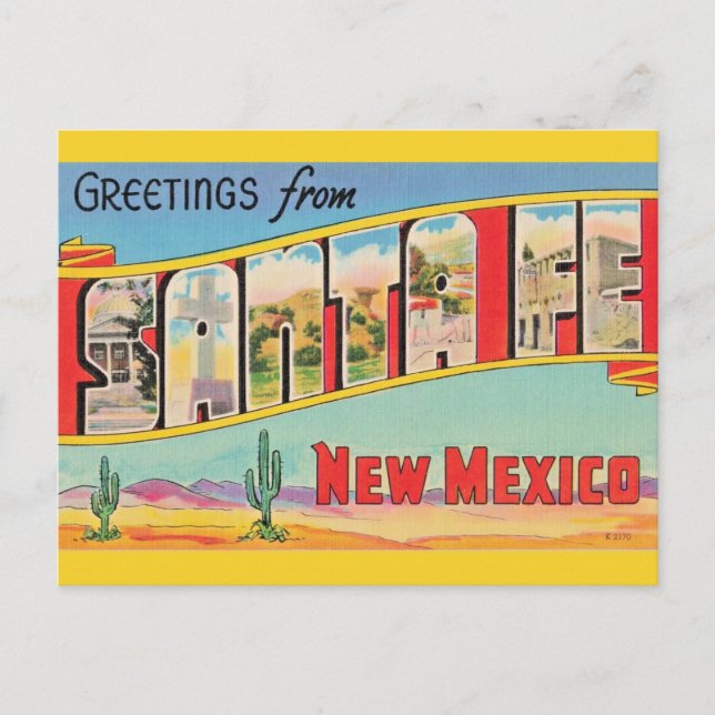 Santa Fe Vintage Greeting Postcard (Front)