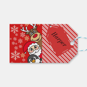 Santa Festive Friends Gift Tags
