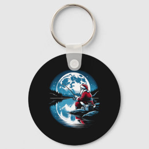 Santa Fishing Christmas Xmas Fisherman Fisher Fish Keychain