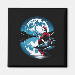 Santa Fishing Christmas Xmas Fisherman Fisher Fish Magnet