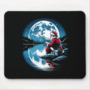 Santa Fishing Christmas Xmas Fisherman Fisher Fish Mouse Pad