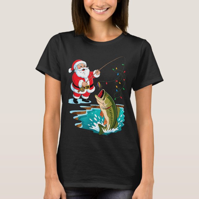Santa Fishing Lure B Fish Christmas Pajamas Boy To T-Shirt (Front)