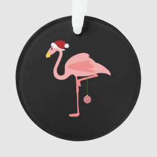Santa Flamingo - Christmas Flamingo Ornament