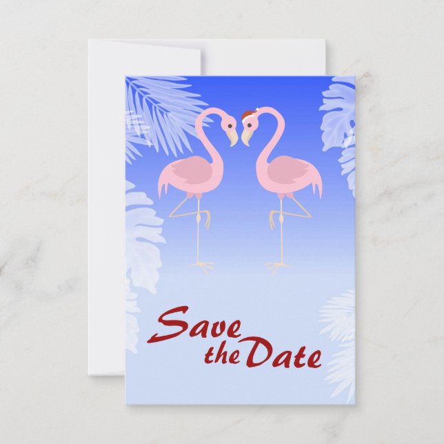 Santa Flamingo Christmas Wedding Save the Date (Front)