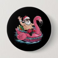 Santa Flamingo Floatie Christmas In July Summer