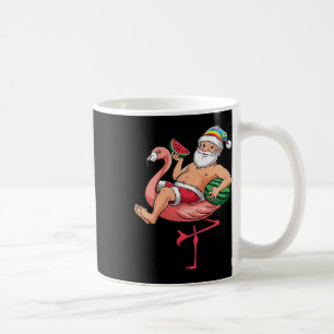 Santa Flamingo Floatie Christmas In July Watermelo Coffee Mug
