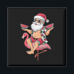 Santa Flamingo Floatie Christmas In July Watermelo Magnet<br><div class="desc">Santa Flamingo Floatie Christmas In July Watermelon Summer</div>