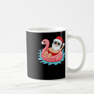 Santa Flamingo Floatie Funny Christmas In July Sum Coffee Mug