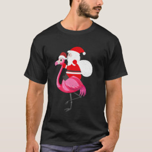 Santa Flamingo Floatie Funny Christmas July Summer T-Shirt