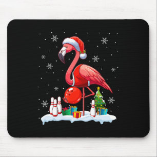 Santa Flamingo Playing Bowling Xmas Player Lover K Mouse Pad
