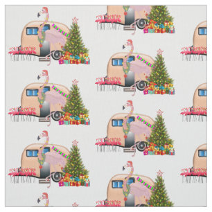 santa flamingo trailer fabric