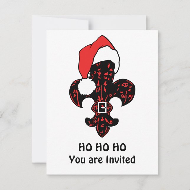 Santa Fleur de lis (red) Invitation (Front)