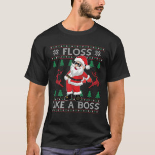 Santa Floss Like A Boss Christmas Boys Kids Xmas F T-Shirt