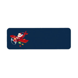 Santa Flying Airplane Address Labels