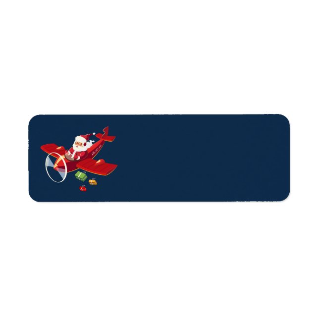 Santa Flying Airplane Address Labels (Front)