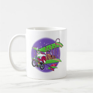 Santa Flying Bicycle Coffee Mug