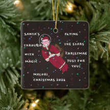 Santa Flying Through The Stars Christmas