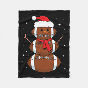 Santa Football Snowman Sports Ball Men Boys Christ Fleece Blanket