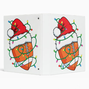 Santa Football Sports Ball Men Boys Christmas Xmas Binder