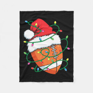 Santa Football Sports Ball Men Boys Christmas Xmas Fleece Blanket