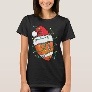 Santa Football Sports Ball Men Boys Christmas Xmas T-Shirt