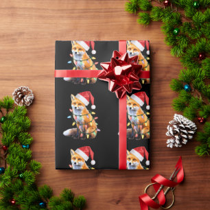 Santa Fox Christmas Light Fox Lover Christmas Gift Wrapping Paper