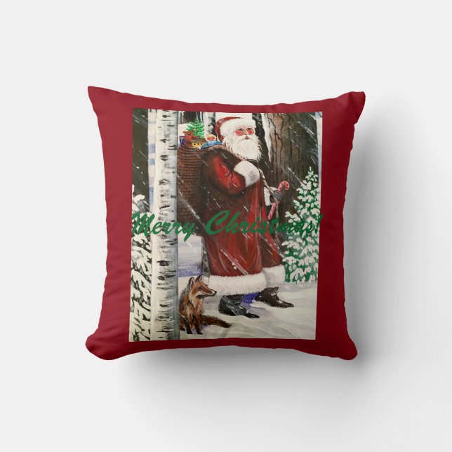 Santa & Fox Pillow (Front)