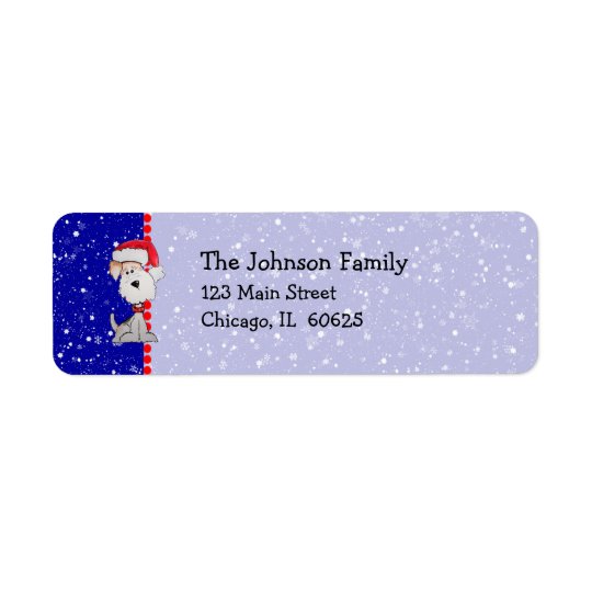 Santa Fox Terrier (Customizable) Return Address Label