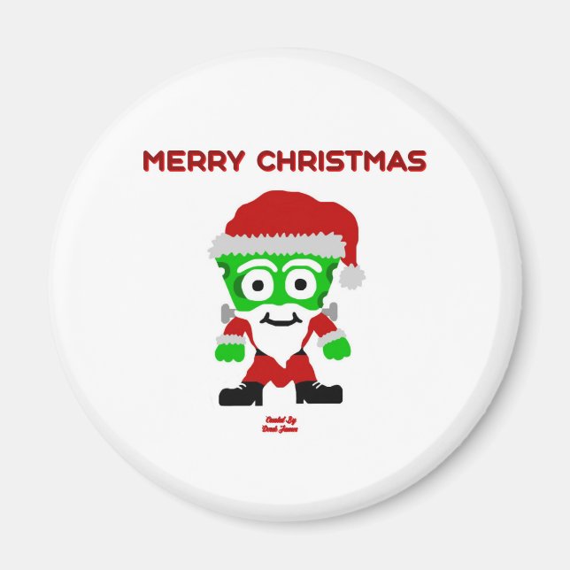 Santa FrankenCheese Round Magnet (Front)