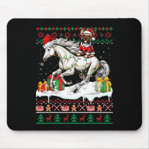 Santa French Bulldog Riding Horse Christmas Sweate Mouse Pad