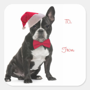 Santa Frenchie Gift Tags