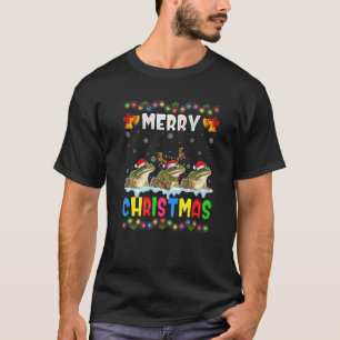 Santa Frog Animals Merry Christmas Pajama T-Shirt