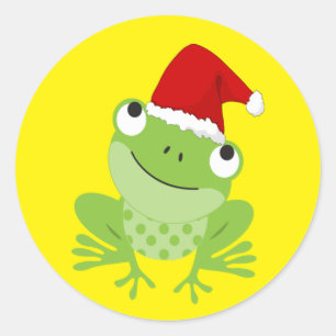 Santa Frog Classic Round Sticker