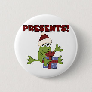 Santa Frog Tshirts and Gifts 2 Inch Round Button