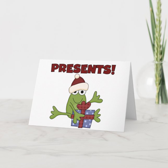 Santa Frog Tshirts and Gifts Holiday Card (Front)