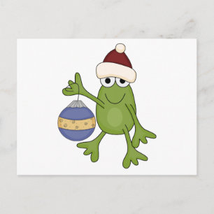 Santa Frog with Ornament Tshirts and Gifts Holiday Postcard