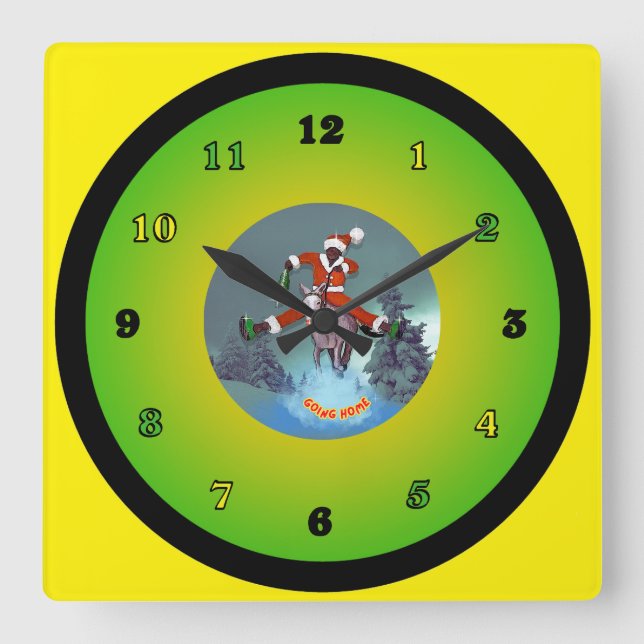 Santa from Yaawd Square Wall Clock (Front)