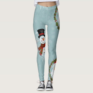 Santa Frosty Christmas Leggings AI Used