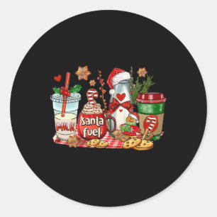 Santa Fuel Coffee Cups Merry Christmas Coffee Drin Classic Round Sticker
