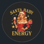 Santa  funny christmas classic round sticker<br><div class="desc">Santa  funny christmas</div>