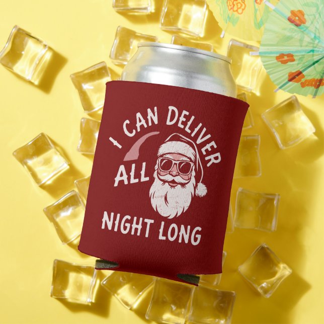 Santa Funny Christmas Party Xmas Guys Joke  Can Cooler (In Situ Summer)