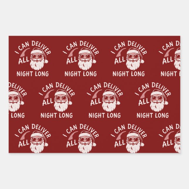 Santa Funny Christmas Party Xmas Guys Joke  Wrapping Paper Sheet (Front)