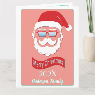 Santa funny Hipster style Christmas Card
