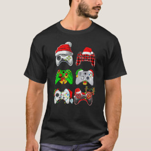 Santa Gamer Controller Gaming Christmas Boys Kids  T-Shirt