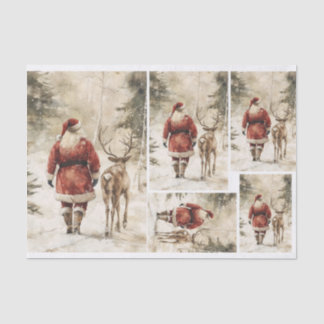 Santa Gathering the Reindeer Tissue Paper