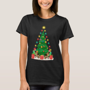 Santa German Shepherd Dog Christmas Tree Funny Xma T-Shirt