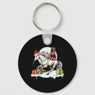 Santa German Shepherd Riding Horse Christmas Owner Keychain