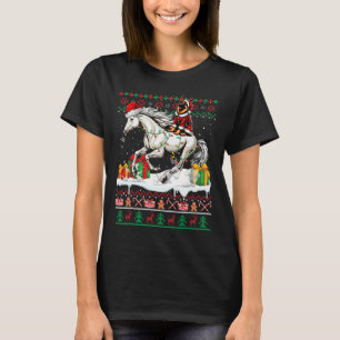Santa German Shepherd Riding Horse Christmas Sweat T-Shirt