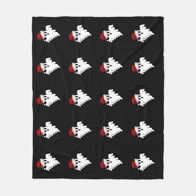 Santa Ghost Fleece Blanket (Front)