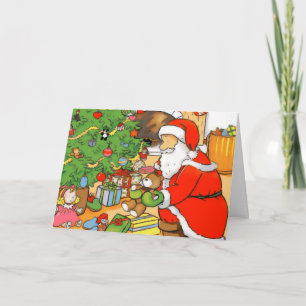 Santa gift greeting card